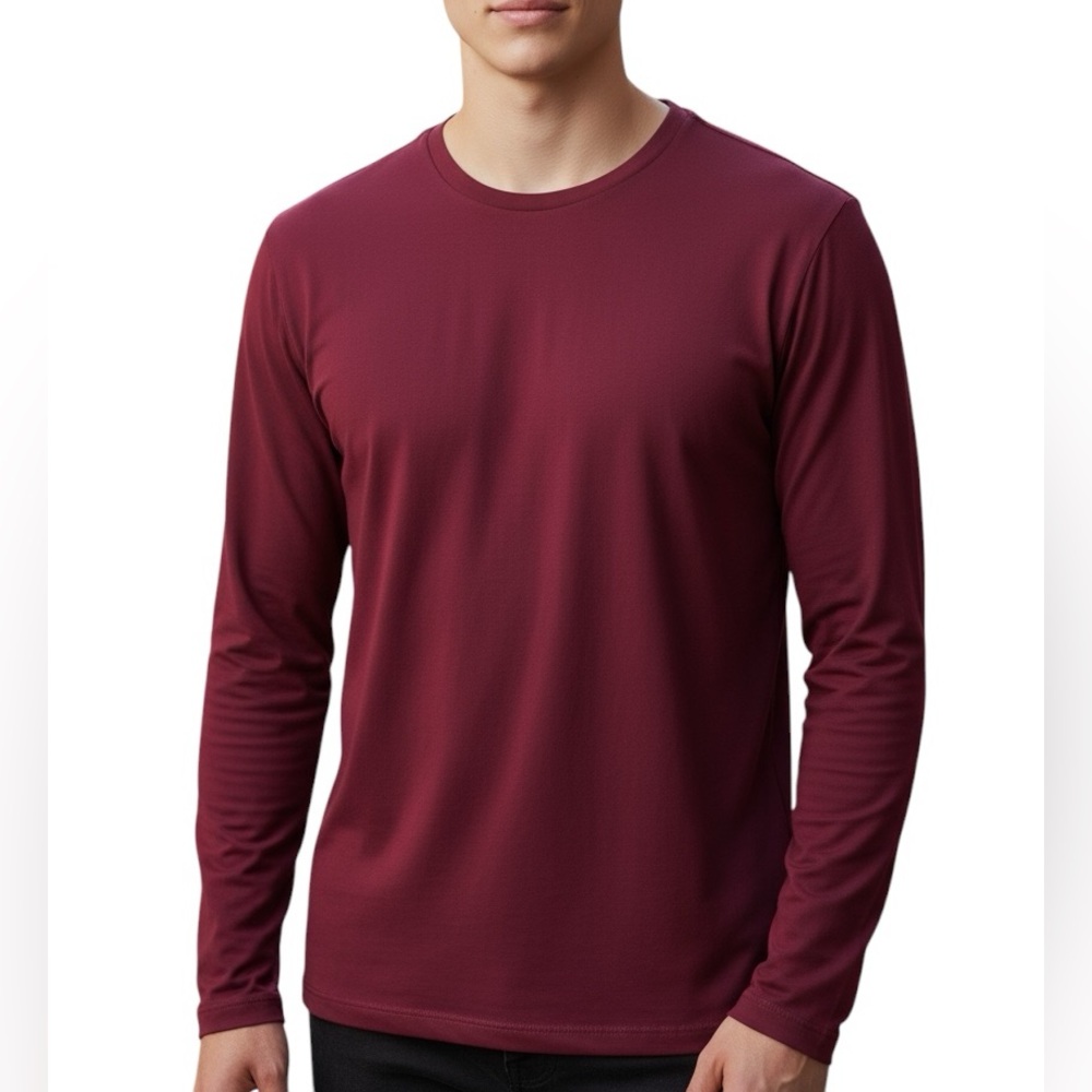 The North Face Flashdry Long Sleeve Crew Shirt Maroon Medium